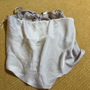 Stylish Silver Satin Skirt